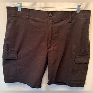 Wearfirst Men's Size 40 Stretch Cargo Shorts Black Flat Front Elastic Waist